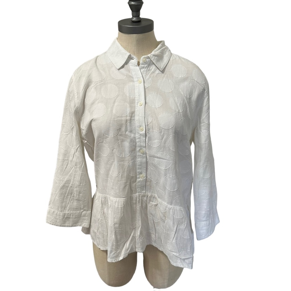 Anthropologie Isabella Sinclair Top Women’s White Cottagecore Boho Blouse Size M